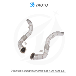 YT thép không gỉ tùy chỉnh bảo vệ nhiệt xả tiêu đề, downpipe và ống phía trước cho BMW F85 x5m X6M 4.4t - Product Image 4