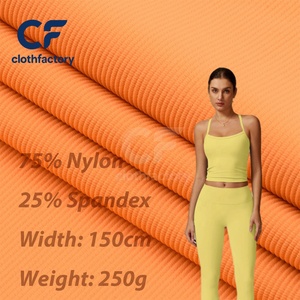 75% Nylon 25% Spandex 250 GSM rib-đan vải <span class=keywords><strong>t</strong></span>ập thể dục <span class=keywords><strong>t</strong></span>ập luyện độ ẩm-wicking nhanh chóng-khô thoáng khí vải cho YoGa Bộ - Product Image 1