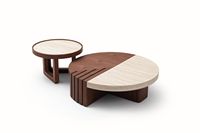 Table basse de salon de style créatif, ronde, design haut de gamme, pour villa, maison, table à thé rétro en bois à vendre