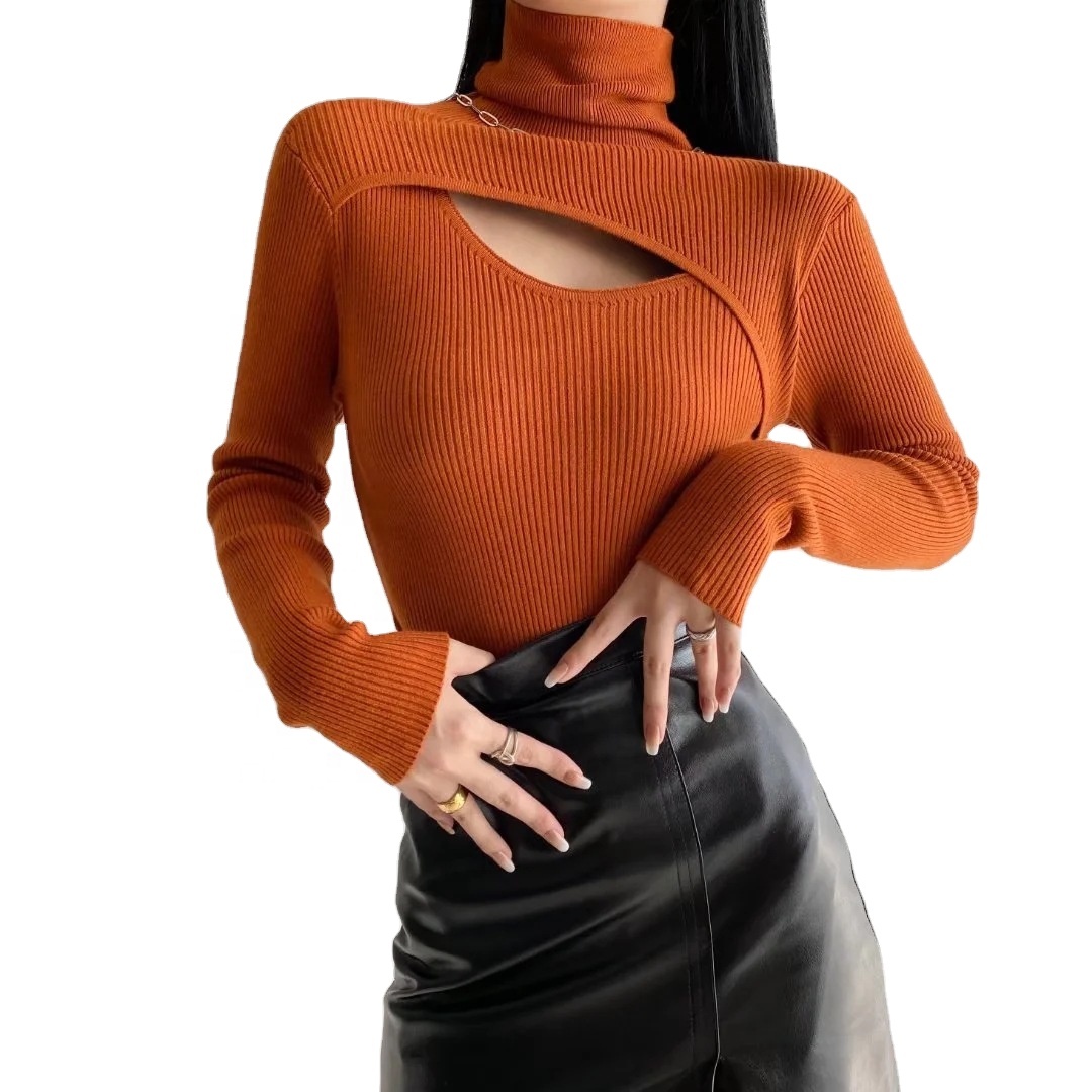 JL-10157 горячие продажи с высоким, плотно облегающим шею воротником, обтягивающие женские Свитер полостями женские детский вязаный шерстяной свитер для женщин зима