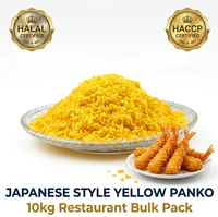 Pan rallado Panko de trigo amarillo estilo japonés, a granel, 10 kg, textura crujiente y ligera