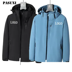 PASUXI New Autumn Winter Plus-size Men Streetwear Hip Hop Men's Hooded Jean Jackets Male Casual Outerwear Slim Fit Coat