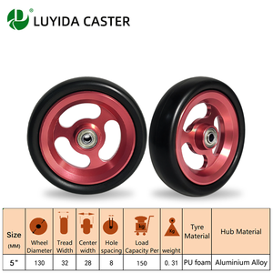 Hochwertige Industrielle Rollstuhl- und Fahrzeugrollen 5 Zoll PU-Schaumräder Geräuscharm Hohe Tragfähigkeit Einzelrad - Product Image 4
