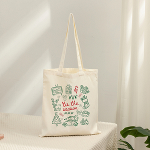 Sac fourre-tout en toile durable à motif de Noël, vintage, personnalisé, réutilisable, pour femme, sac à bandoulière, sur mesure - Product Image 5