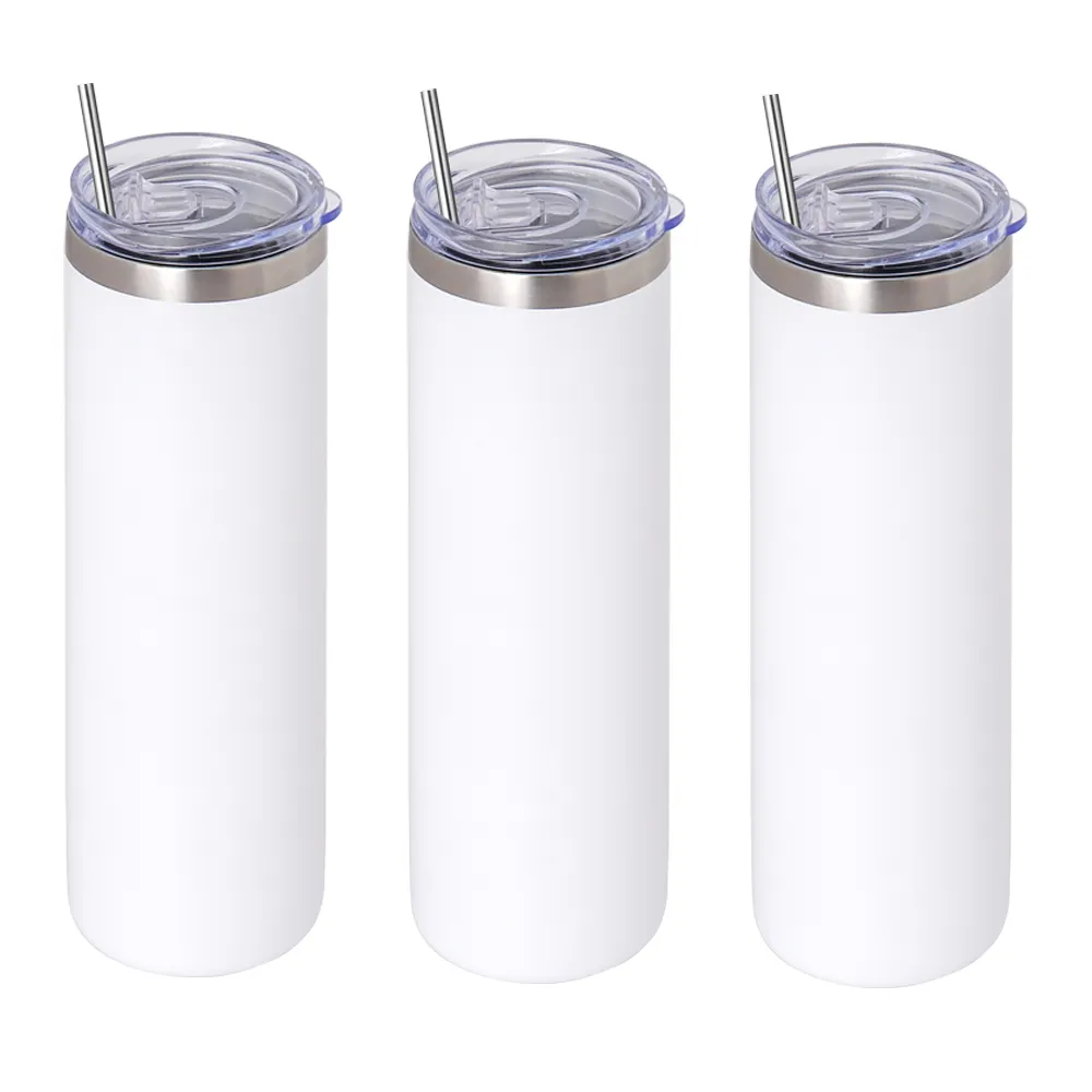 Tumbler Stainless Steel Kosong Dinding Ganda Dilapisi untuk Botol Air Lurus Tumbler Sublimasi 20 Oz