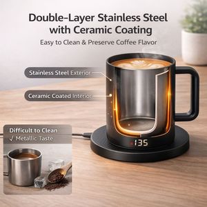 Coffret Cadeau d'Entreprise 2-en-1 : Mug Isotherme Intelligent à Température LED et <span class=keywords><strong>Thermos</strong></span> Unique pour Employés (Pack de Bienvenue) - Product Image 2