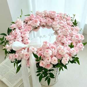 Cœur en acrylique réfléchissant inscriptible, insert floral rond pour décoration de bouquet, accessoires cadeaux pour arrangements floraux - Product Image 1
