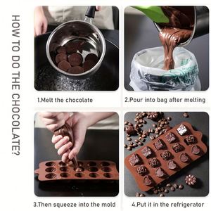 Moules à bonbons en forme de fleurs, <span class=keywords><strong>moule</strong></span> en silicone pour chocolat, qualité alimentaire, antiadhésif, pour la cuisson, les glaçons, le <span class=keywords><strong>beurre</strong></span>, la gelée - Product Image 4
