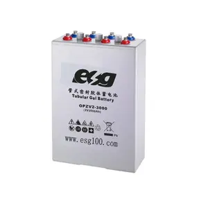 Esg bateria opzv 2v, gel opzv 2v 3000ah, manutenção de ciclo profundo, bateria livre