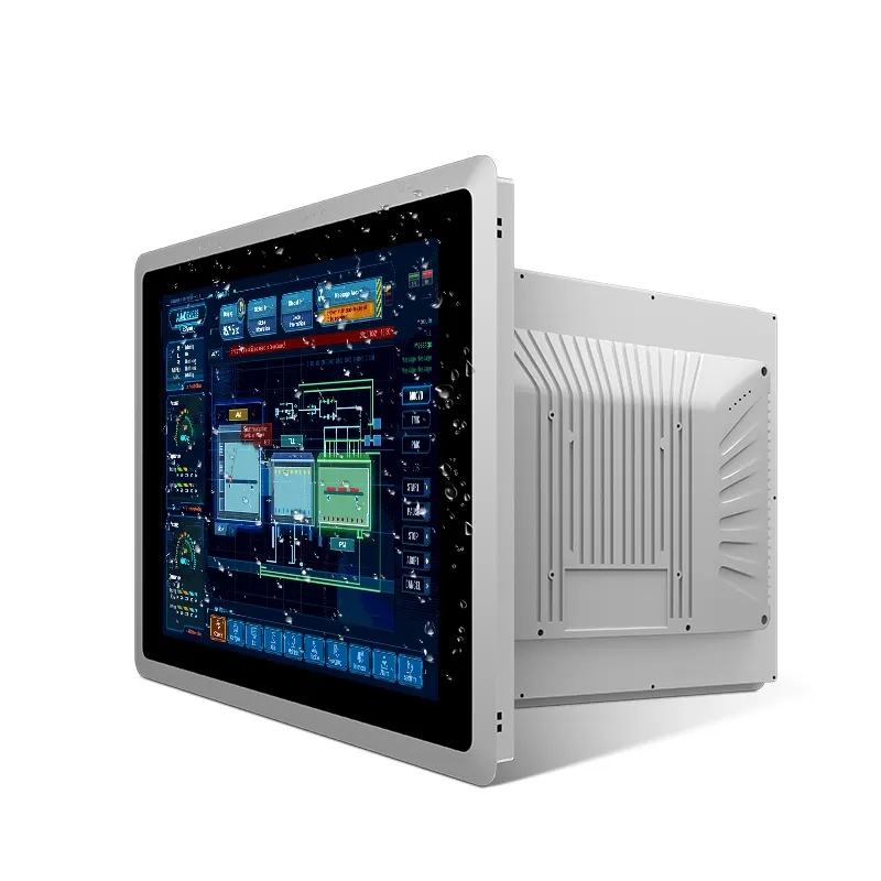 VESA mount capacitive touch screen ip65 waterproof front panel pc fanless industrial personal computer