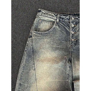 Pantalon de jogging ample et jean de travail vintage délavé pour homme avec broderie et motif peint, pantalon en denim <span class=keywords><strong>tendance</strong></span> - Product Image 4