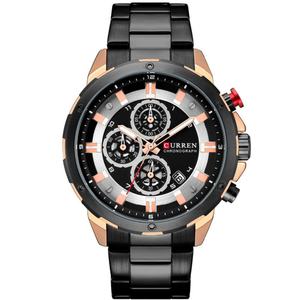 Reloj de Cuarzo Impermeable para Hombre, Modelo 8323, 48 mm, Cristal, Manecillas, Correa de Acero Inoxidable, Corona Inclinada, Seis Pines - Product Image 5