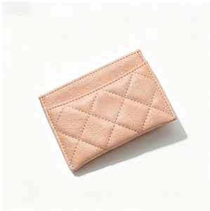 Porte-cartes matelassé en cuir véritable, portefeuille fin unisexe, motif géométrique, fermeture ouverte, longueur courte - Product Image 6