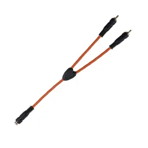 HUXI cable-1 Female 2 Male with molded plug,High end RCA cable