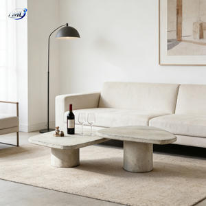 Mesa de Centro Rectangular Moderna de Hormigón Gris GRC para Sala de Estar, Diseño Duradero - Product Image 4