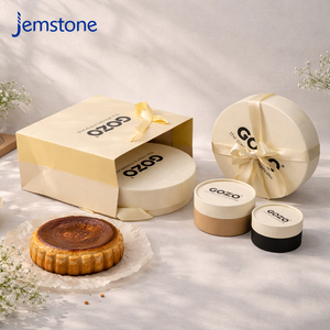 Eco Friendly Basque <b>Cake</b> Cylindrical Cardboard <b>Gift</b> <b>Box</b> Set Cheesecake Container Kraft Paper Bag Food Grade Paper Tube Packaging - Product Image 3