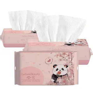 China Supplier Customized Facial Towel Hand Disposable Pure Cotton Cleansing Facial Tissues Towel for Girls