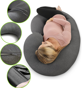 <span class=keywords><strong>Almohada</strong></span> ergonómica de maternidad cómoda de algodón para dormir de lado, <span class=keywords><strong>almohada</strong></span> de pierna de cuerpo largo para embarazo en forma de C - Product Image 2