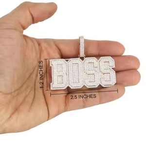Pendentif pour homme en moissanite VVS de luxe, argent sterling 925, pendentif hip hop boss, haute brillance, collection de bijoux de mode en provenance d'Inde - Product Image 1