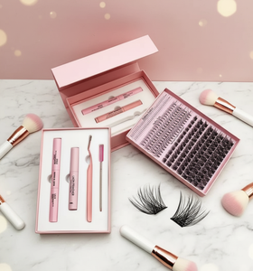 Aesphylash Luxury <b>Cluster</b> <b>Lash</b> Custom Printed Double-Door Magnetic Flip Handmade Cosmetic Box Rigid Cardboard Beauty Packaging - Product Image 1