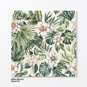 Azulejos de Porcelana para Pared Interior con Diseño Floral Tropical Satinado de 600x1200mm, Decoración con Olivo Sirio, Superficie Satinada Completa DG (I) - Product Image 1