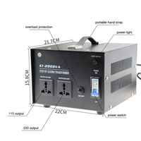 HUNGSO Transformateur de puissance à onduleur ST-2000VA AC à AC 220V à 110V ou 110V à 220V pour appareils ménagers Step Up/Step Down