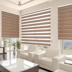 Zebra Blinds Electric Roller Shades Fabric Pre-tection Privacy Light Filtering Control Day Night Corded Roll Pull Blind Home