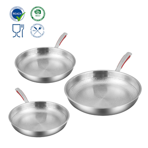 Padelle Antiaderenti a 3 Strati in Titanio Martellato per Induzione, Senza Rivestimento, 16/18/20/24/26/28/30/32cm - Product Image 1
