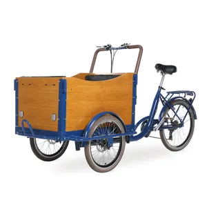 Vélo cargo néerlandais Bicyclette à 3 roues Vélo cargo pour adultes à trois roues Bakfiets