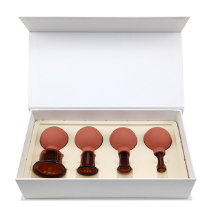 Di alta qualità marrone Anti cellulite vuoto Del Corpo Del Viso Massaggio di Vetro di Aspirazione Coppettazione set di 4pcs-facciale rejuva tazza - Product Image 2