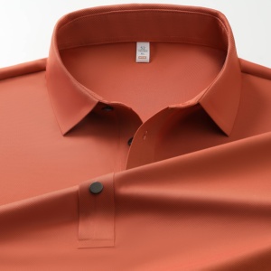 Polos en nylon à séchage rapide pour hommes Chemise à carreaux plissée en tricot à manches courtes et respirante pour les sports d'affaires - Product Image 2