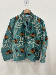 Unisex Spring <b>Jacket</b> Ethnic Luxury Outerwear Indian Suzani Embroidery <b>Velvet</b> <b>Jacket</b> Suzani Boho Coat for Trendy Layering - Product Image 1