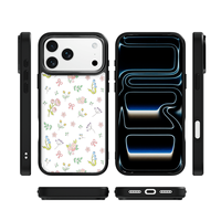 Coque de téléphone AG Feeling Black Edge avec motif Jardin Printanier doré pour iPhone 17, 17 Pro Max, 16 Pro, 15 – Coque magnétique