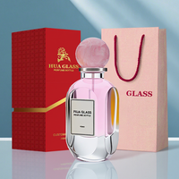 Flacon de parfum vide cylindrique de 80 ml, flacon de parfum en verre transparent, flacon pulvérisateur à pression avec couvercle en résine