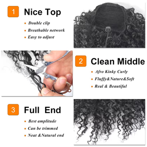Extension per capelli ricci <span class=keywords><strong>afro</strong></span> in fibra sintetica tinta unita da 10 pollici, 100g, con coulisse, per donne nere, <span class=keywords><strong>afro</strong></span> puff, prodotto a Henan - Product Image 2