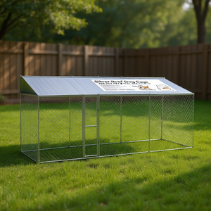 Cage pour chien Silver Roof 236,22 x 78,74 x 101,57 pouces, en métal durable, pour extérieur, pour grands chiens - Product Image 2