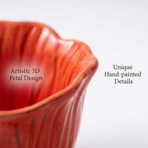 Factory Direct Flower Style <strong>Ceramic</strong> Coffee <strong>Mug</strong> and Saucer Set 250ml Capacity <strong>Ceramic</strong> <strong>Handmade</strong> Painting Tea Cup - Product Image 3