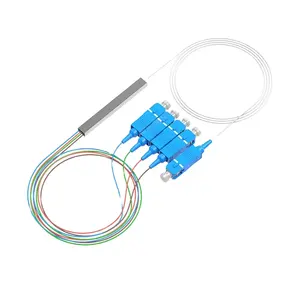 Melhor Preço 0.9 milímetros SM 4 1X4 1x8 1X16 Mini Tipo Tubo de Aço Portas de Fibra Óptica PLC Splitter com SC/UPC Conector Micro PLC Splitter