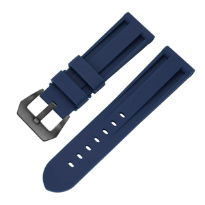 P-n-er-ai <span class=keywords><strong>PAM</strong></span> 4 41 Correa de reloj de goma de moda para hombre Correa de hebilla plateada de acero inoxidable de goma de silicona impermeable 22mm24mm - Product Image 5