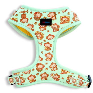 Lindo <span class=keywords><strong>mono</strong></span> verde Kawaii arnés para mascotas neopreno suave seguro y cómodo ajuste ajustable arnés para mascotas para perros pequeños a medianos - Product Image 1