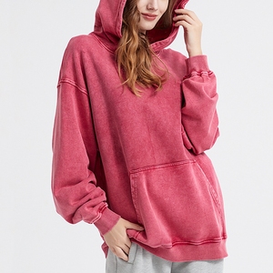 Felpa con Cappuccio Oversize Personalizzata con Logo, Alta Qualità, Effetto Invecchiato, Pesante, con Stampa in Rilievo per <span class=keywords><strong>Donna</strong></span> - Product Image 4