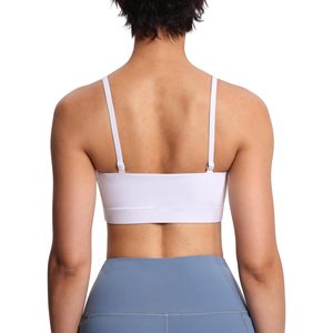 Sujetador deportivo ajustable con tirantes finos para mujer, sin aros, con relleno extraíble, cuello cuadrado, top de yoga y fitness, transpirable y de secado rápido - Product Image 2