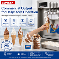 Machine à glace molle commerciale Gongly, prix usine, 3 saveurs, haute productivité, pour noix, en acier inoxydable, modèle de comptoir