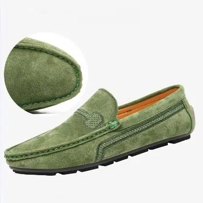 high quality slip on lazy loafers cow leather flats casual driving moccasin man shoes