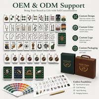 Mahjong Profesional MeldVerse de Calidad de Casino, Personalizado, Acrílico Premium, Azul Marino, Cobre y Dorado, con Logotipo Personalizado, Duradero