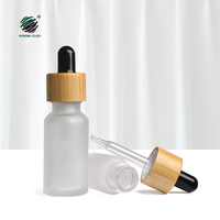 Botol Tetes Minyak Esensial Kaca Frosted 10ml 30ml 50ml 15ml Botol Bambu Putih Matte
