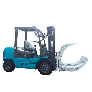 TDER diesel lifter paper roll lifter FD30 hydraulic lifter small forklift roll handling forklift with papre roll clamp