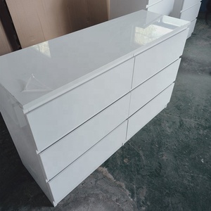 White Wood <strong>Chest</strong> <strong>Drawer</strong> Cabinet Organizer 5 <strong>Drawers</strong> File Storage for Home Furniture for Living Room Night Stand <strong>Bedside</strong> <strong>Table</strong> - Product Image 5