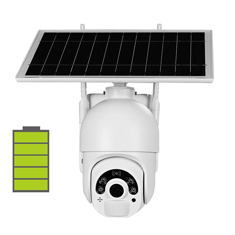 Security Camera Outdoor,Wireless WiFi Pan Tilt Spotlight Solar Battery Powered Motion Detection Home IP Camera with Color Night