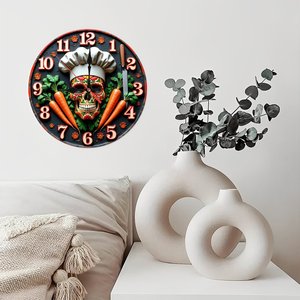 Round Wooden Wall <b>Clock</b> 25x25Cm Silent Quartz Home Decor Living Room Hanging <b>Clock</b> - Product Image 2